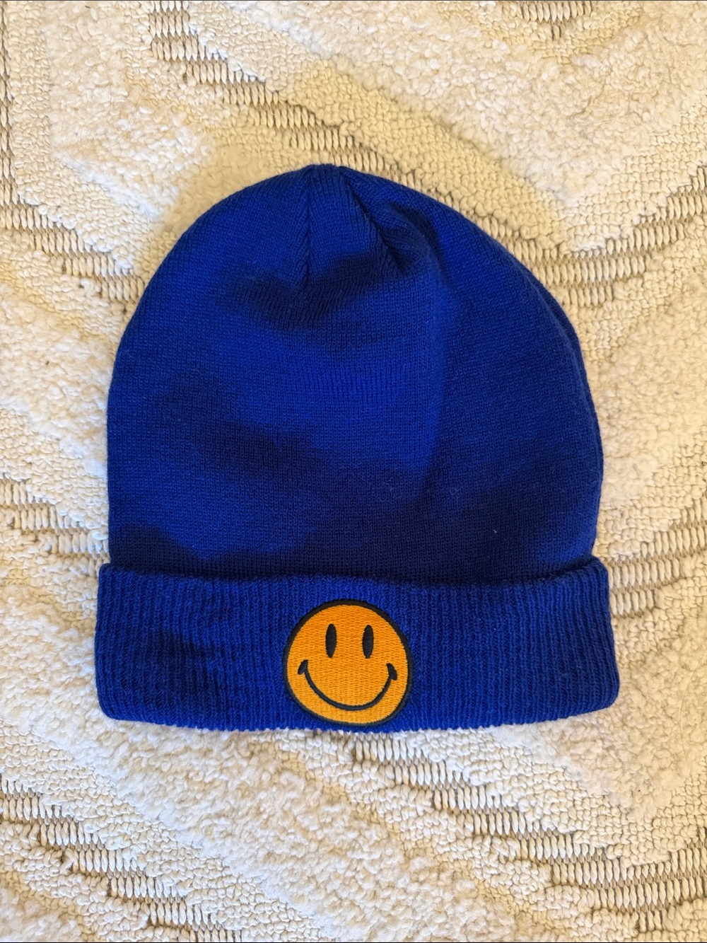 Aviator Nation Women's Smiley 2 Rib Cuff Beanie - Royal Blue